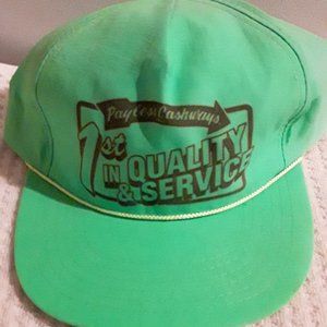 Vintage 90's New Green Payless Cashways 1st In Quality & Service Snap Type Hat
